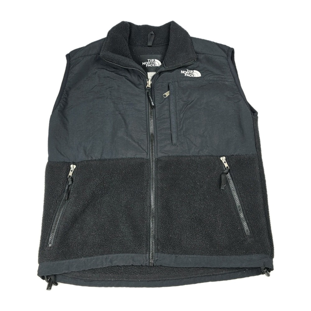 VTG North Face Denali USA Women's Size S/P Black Sherpa Lined Fleece Vest